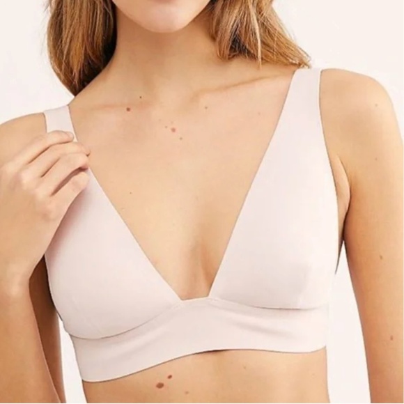 COPY - NWT Free People Erin Neo Plunge Scuba Bralette Mooncake Size M - Picture 1 of 8